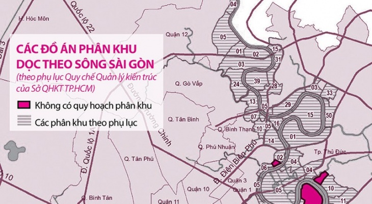 Ven sông Sài Gòn phủ kín quy hoạch, chỉ còn 5 chỗ trống